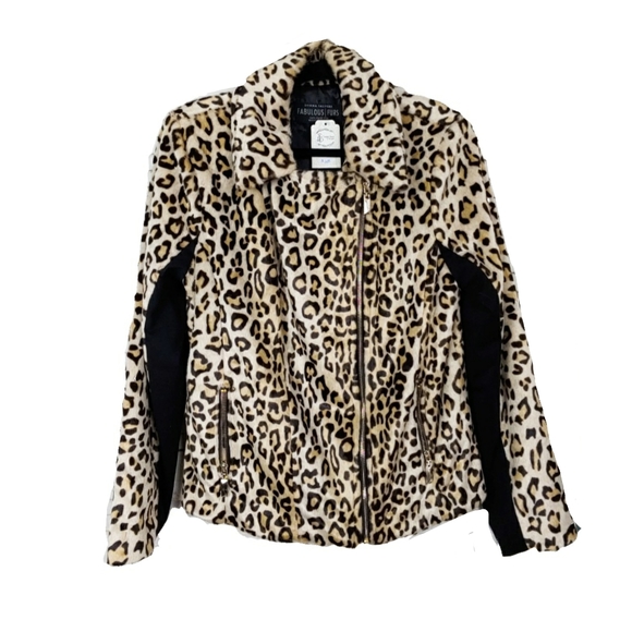 **SOLD**NWT-Donna Salyer Fabulous Faux Furs Leopard Moto Jacket - Picture 4 of 9